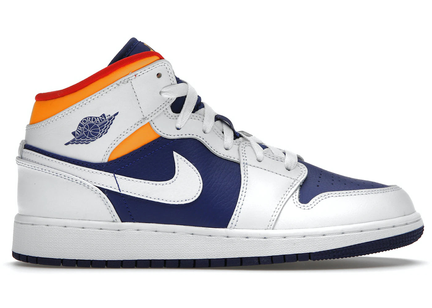 Jordan 1 Mid - White Laser Orange Deep Royal Blue (GS)