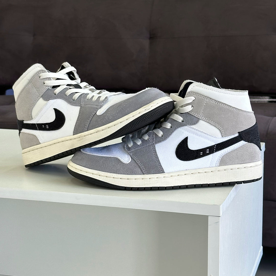 Jordan 1 Mid SE - Craft / Black White Grey (PREOWNED)