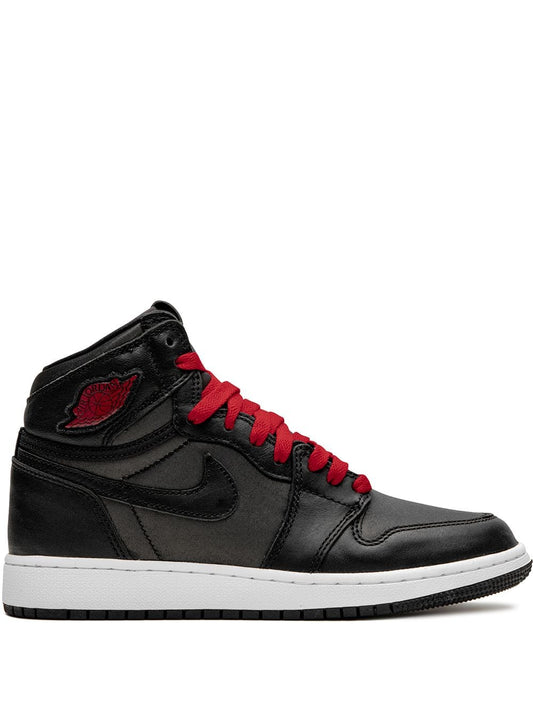 Jordan 1 Retro High - Black Satin Gym Red Black (GS)